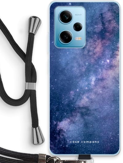 Case Company® - Hoesje met koord geschikt voor Xiaomi Redmi Note 12 Pro 5G hoesje met Koord - Nebula - Telefoonhoesje met Zwart Koord - Bescherming aan alle Kanten en Over de Schermrand