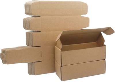 Dailygoods- Verzenddozen Golfkarton - 200 × 53 × 53 mm - Pack van 10 - Bruin - Milieuvriendelijk - Perfect voor verzending en opslag - Verpakkingsdozen