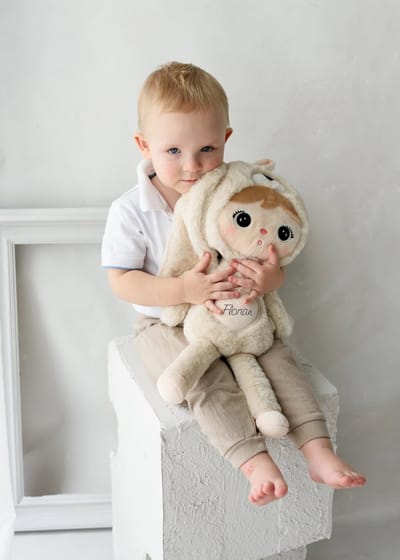 metoo/ knuffel /beige/ konijn/ geboorte cadeau| baby /kind/cadeau/gepersonaliseerd