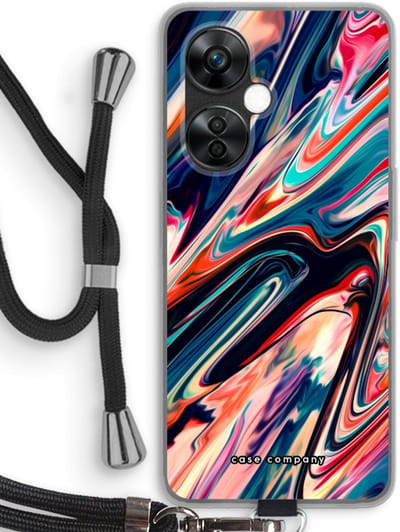 Case Company® - Hoesje met koord geschikt voor OnePlus Nord CE 3 Lite hoesje met Koord - Quantum Being - Telefoonhoesje met Zwart Koord - Bescherming aan alle Kanten en Over de Schermrand