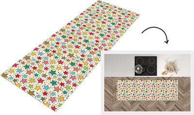 Keukenloper - Loper keuken - Patronen - Sterren - Kleuren - 150x50 cm - Keukenloper vinyl