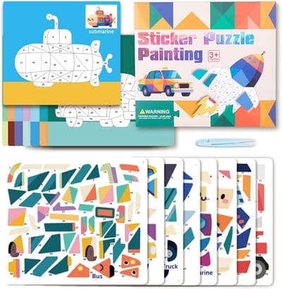 3D Stickerboek met Puzzels voor Kinderen | Educatief Speelgoed Vanaf 3 Jaar