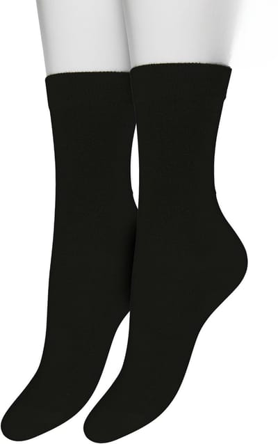 Bonnie Doon Basic Sokken Dames Zwart maat 36/42 - 2 paar - Basis Katoenen Sok - Gladde Naden - Brede Boord - Uitstekend Draagcomfort - Perfecte Pasvorm - 2-pack - Multipack - Effen - Black - OL834222.101