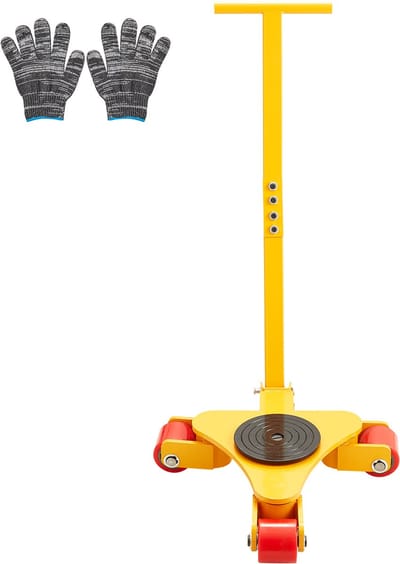 Transportroller / Meubelroller - Transportkar - Draagvermogen 3 ton - Afmeting 42.5x33.5x11.6 cm - Wielen 3x 360° PU Ø16.5 cm - Zwenkplaat - Handgreep - Koolstofstaal