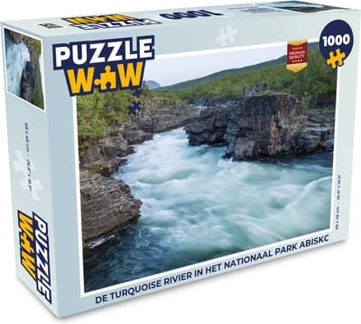 Puzzel De turquoise rivier in het Nationaal park Abisko - Legpuzzel - Puzzel 1000 stukjes volwassenen