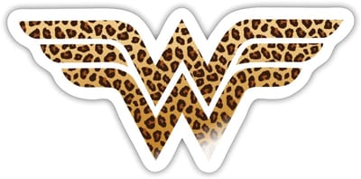 Warner Bros Wonder Woman Luipaardprint Logo Sticker maat S (10 x 10 cm)