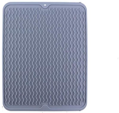 TOVBMUP Afdruipmat - Gootsteenmat - Afdruipmat - Hittebestendige antislip gootsteenmat - Afwasmat - 40 x 30 cm - Lichtgrijs