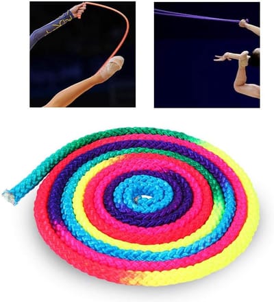 Gymnastiek Touw - Ritmisch Touw - Artistieke Training - Duurzaam Nylon Materiaal - 28 Meter Lengte - Regenboogkleurig
