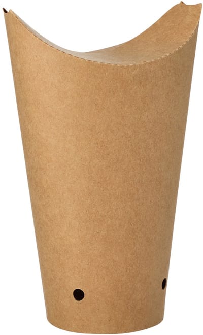 50 Friet Scoops, kraft karton rond Ø 6 cm · 17,7 cm bruin groot