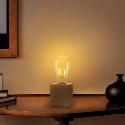 OSRAM tafellamp 1906 Edison E27 2,5W, 2400K, houtbruin, 220 lm, vintage stijl, vervangbaar