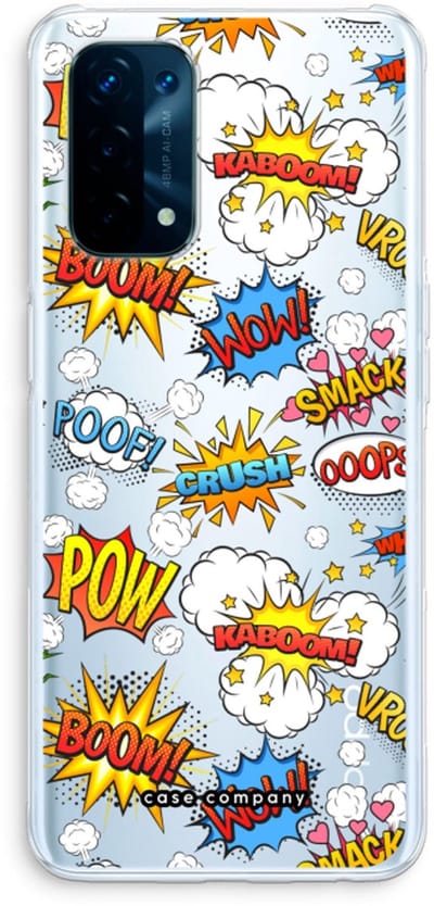 Case Company® - Hoesje geschikt voor Oppo A74 5G hoesje - Pow Smack - Soft Cover Telefoonhoesje - Bescherming aan alle Kanten en Schermrand