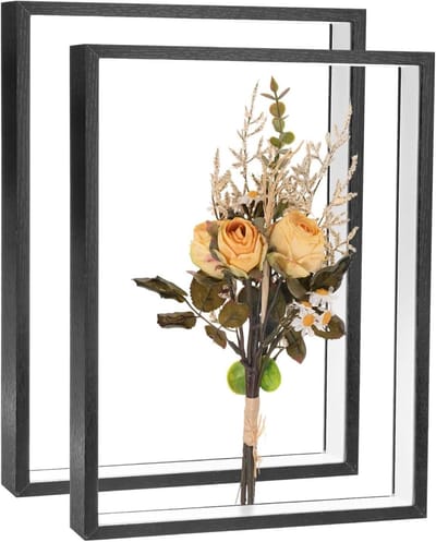 Set van 2 gedroogde bloemen frames, 30,5 x 40,5 cm, dubbel acryl voor tafelblad, DIY decoratie en handwerk