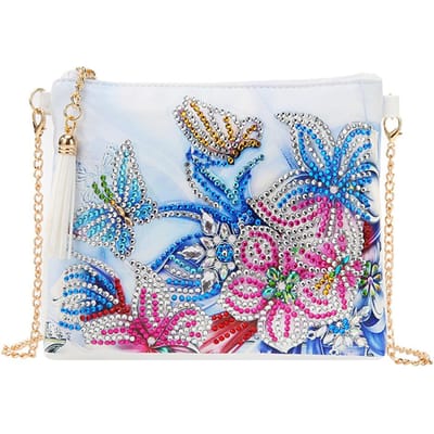 Diamond Painting Portemonnee Wit PU Leer Make Up Kettingtas DIY Handgemaakt Ambacht Vrouwen Cadeau blue