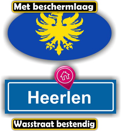 Jerma -Heerlen - Vlag - Stickers -Set 2 st - ovaal 13 x 7 - tekst 13 x 6 cm - Zelfklevend - Vinyl