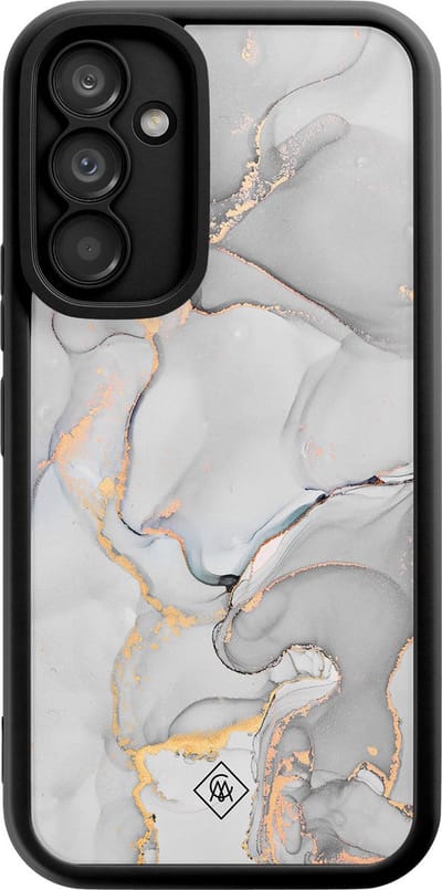 Casimoda® hoesje - Geschikt voor Samsung Galaxy A54 - Marmer Grijs - Zwart TPU Backcover - Marmer - Grijs