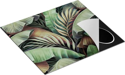 Chefcare Inductie Beschermer Tropische Bladeren - 60x50 cm - Afdekplaat Inductie - Kookplaat Beschermer - Inductie Mat
