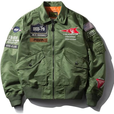 Lente en Herfst Heren Nieuwe Outdoor Casual Opstaande Kraag Vlieger Herenjas Losse Jas Heren Top 2XL groen