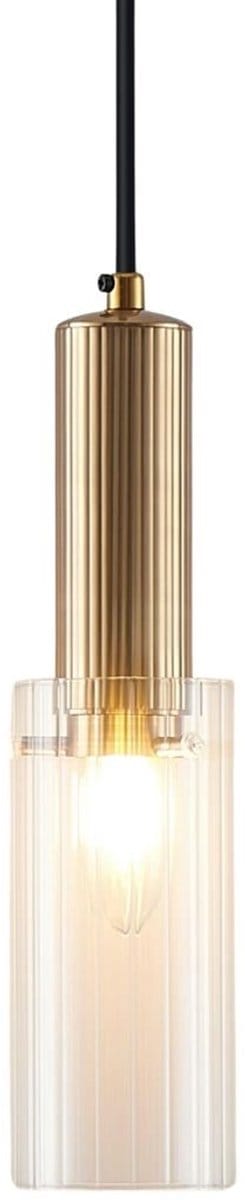 Kosilum - Poggio - Hanglamp - Transparant en goud - Metaal en glas