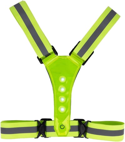 OUYLAF Hardloop Verlichting - Hardloopvest - LED Hardloopvest USB Oplaadbaar - Reflecterend Hesje - Geel - 3 Standen licht - Running Vest - One Size - Wandelen, fietsen & running