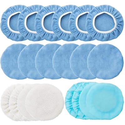 20 stuks 5-6 inch buffermutsen waxers motorkapset 12 microvezel 4 wol 4 niet-geweven bufferende waxen veelkleurig