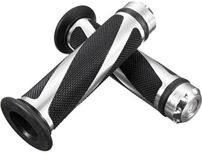 Dailygoody - Aluminium 7/8 Motorfiets Stuur Rubber Handgrepen - Hoogwaardige Kwaliteit - Stijlvol Design - Zwart - Anti-Slip Gel-Rubber - Eenvoudig te...