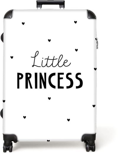 NoBoringSuitcases.com® - Koffer groot - Reiskoffer lichtgewicht - Quote - Meisje - Prinses - Little Princess - Rolkoffer met 4 wielen - Grote trolley XL - 98 liter bagage