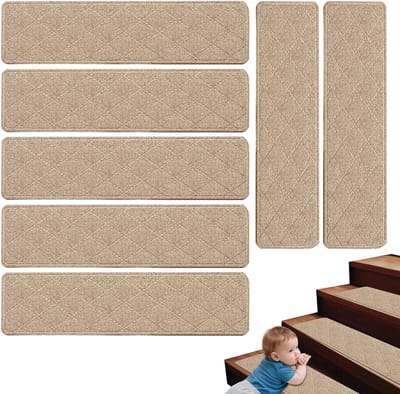Antislip trapmatten - Zelfklevende treden - Veilige traploper - Vlekbestendig ontwerp - 7 stuks - Grijs