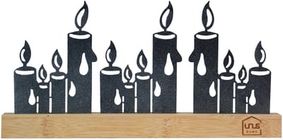 UNUS® Staander kaarsen metaal silhouette sneeuwlook zwart wit kerstdecoratie