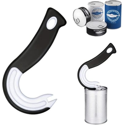 JHUBERS- Blikopener J-vormig ergonomisch ontwerp - Draagbare keukenhulp - Gemakkelijk te openen - Geschikt voor beperkte handkracht - 15 cm x 9 cm - Pijnvrij openen - Blikkenopener