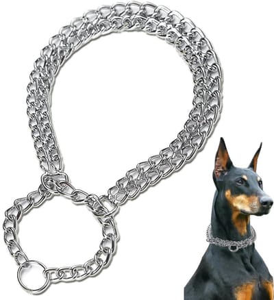 Store_8 - Hondenketting - Roestvrij staal - 50 cm - Dubbele rijen chroom - Ideaal voor kortharige rassen - Geschikt voor puppy's
