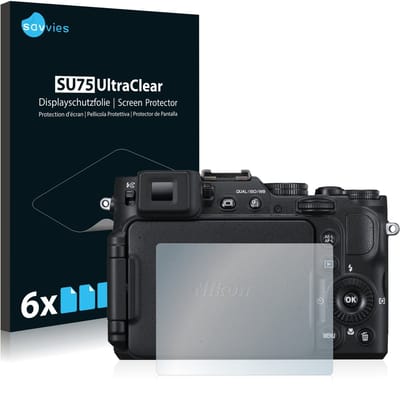 Savvies - Screenprotector voor Nikon Coolpix P7800 - Folie Beschermfolie transparant 6 Stuks