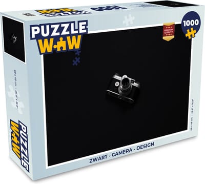 Puzzel Zwart - Camera - Design - Wit - Legpuzzel - Puzzel 1000 stukjes volwassenen