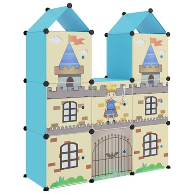 vidaXL - Kinderopbergmeubel - met - 8 - vakken - polypropeen - blauw