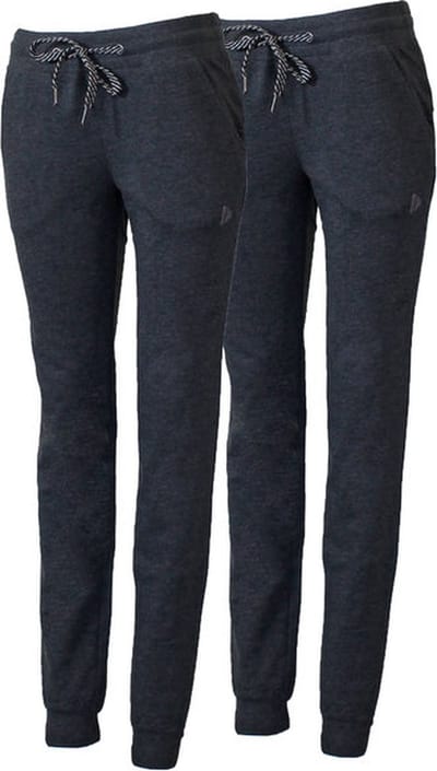 2-Pack Donnay - Joggingbroek met elastiek (Puck) - Sportbroek - Dames - Charcoal-marl (037) - maat M