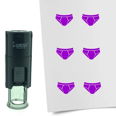CombiCraft Stempel Onderbroek 10mm rond - Paarse inkt