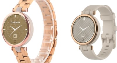 Strap-it Siliconen Bandje (Zandgrijs) + Stalen Band (Roze Goud) - Geschikt voor Garmin Lily - Sportbandje - Sportarmband - Siliconen Band - Stalen Schakelarmband - Luxe & ademend ontwerp