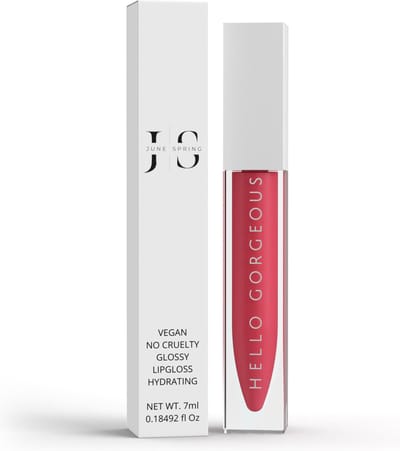 June Spring Lipgloss - Kleur: Roze - Vegan & Bio Lipgloss - Hydraterend & Hoge Kwaliteit - Blijft 8 uur zitten - Volume Lipgloss - Langhoudende Lip Gloss - Lipstick - 'Hello Beauty' - Biologische & Vegan Make-Up