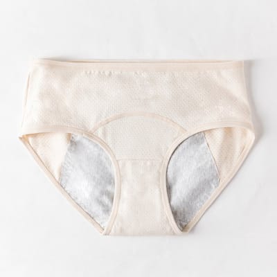 Verpakking van 4 stuks menstruatieondergoed voor dames, lekvrij maandverband, geschikt voor de periode na de bevalling, slips met een middelhoge taille,Beige-M