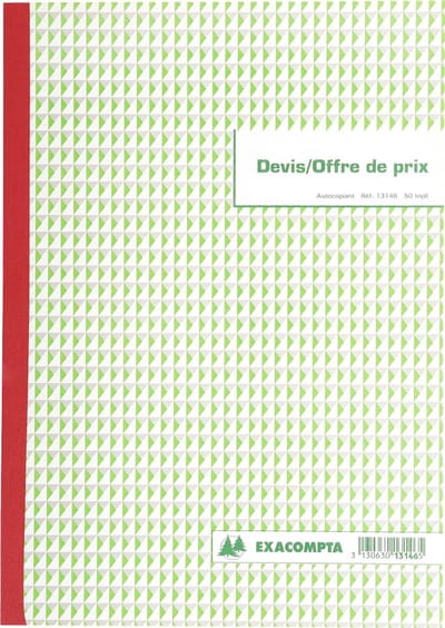 Exacompta Doorschrijfpapier prijsofferte 29,7x21cm 50 bladen triple zelfkopiërend - - 13146E