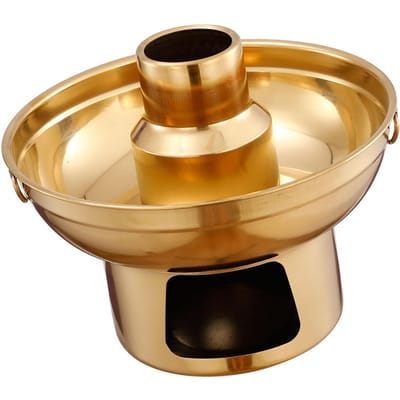 Roestvrij Staal Droogijs Hot Pot Licht Luxe Exquise Melkthee Hot Pot voor IJs Fruit Dessert voor Thuisfeest S S 8.9 X 1.5in beige