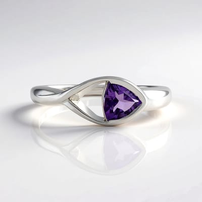 Cavill - Zilveren ring Marokkaanse Amethist 0,72 ct - 925 Sterling Zilver - Triljant geslepen - Elegant open design - Sieraden dames