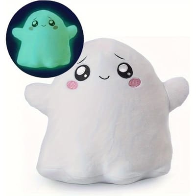 Poupée Fantôme Lumineuse dans le Noir Dessin Animé Peluche Super Douce Peluches Fantômes Lumineuses Cadeau d'Halloween Cadeau d'Anniversaire pour Garçons Filles