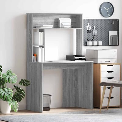 vidaXL - Bureau - Grijs - Sonoma - 91 - x - 50 - x - 149 - cm - Bewerkt - hout