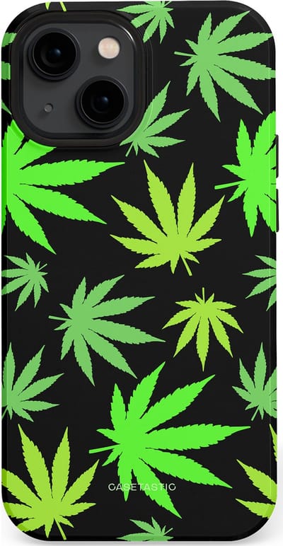 Casetastic Hoesje Geschikt voor Apple iPhone 13 Mini Magsafe - Stijlvolle Beschermende Duo-layer Case - Cannabis