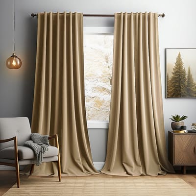 Gordijnen Blackout - Gordijnen - Gordijnen Kant en Klaar 2 Stuks - Fluwelen Gordijnen - Warmtewerend Gordijn - Geschikt Voor Woonkamer Slaapkamer - B 132 x H 244cm - Khaki