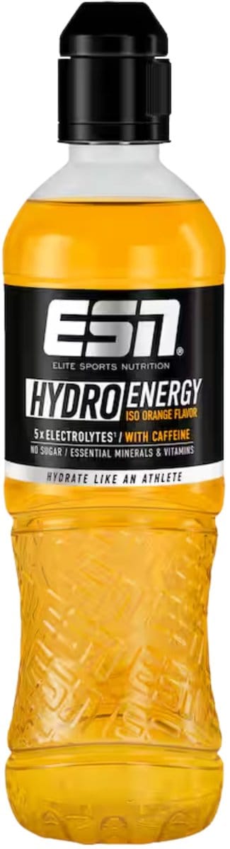 ESN Hydro Energy Drink Orange - 6 x 500 ml - met cafeïne - elektrolyten (natrium, kalium, magnesium, calcium) - vitamines + zink - suikervrij - koolzuurhoudend