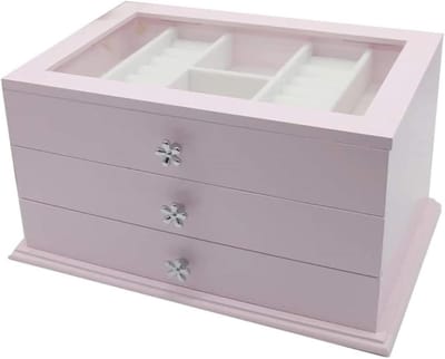 Juwelendoos - Sieraden organizer - Sieraden opbergen - 3 Lagen met indeling - 15x19x30 cm - Roze