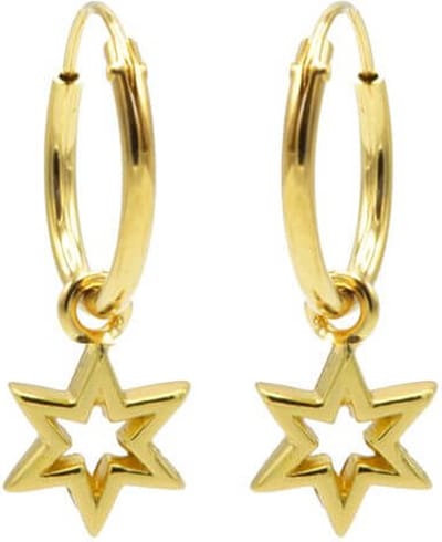 Karma Oorringen Hoops Open Star Goud