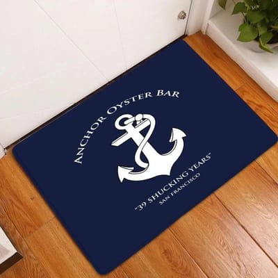 1 Stuk Wit Anker & Marineblauw Nautisch Wasbare Deurmat Antislip Entree Vloerkleed Gemakkelijk Schoon te Maken Hal Badkamer Keuken Kleed 60*90cm