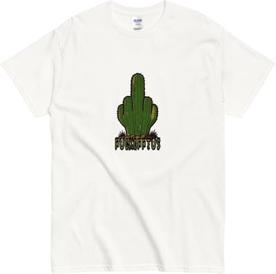 Heren Dames T shirt - Rebel Cactus Design - Wit - S